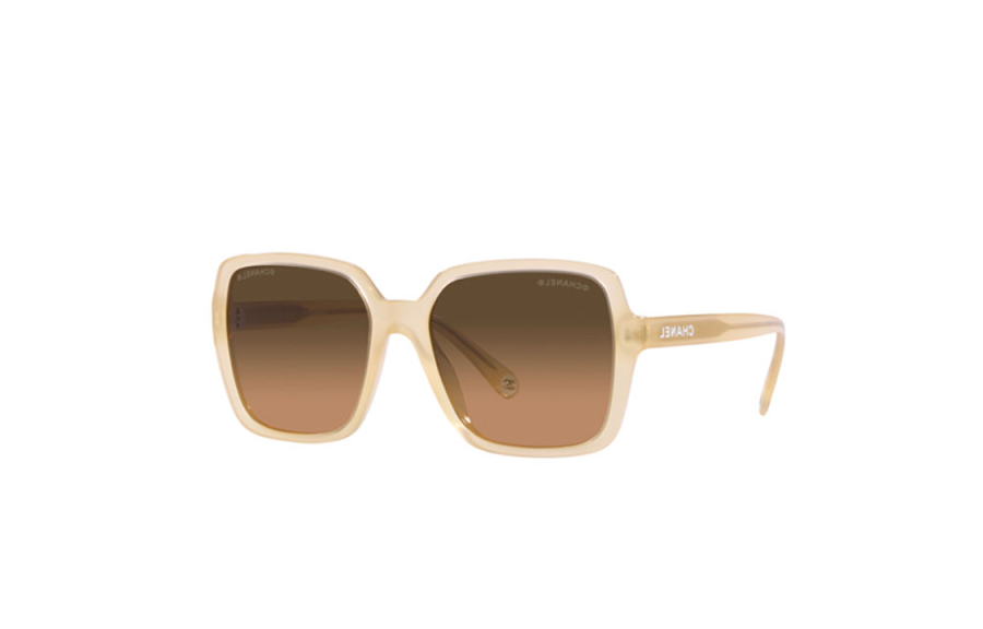 CHANEL CHANEL Irregular Shape Sunglasses Unisex Beige