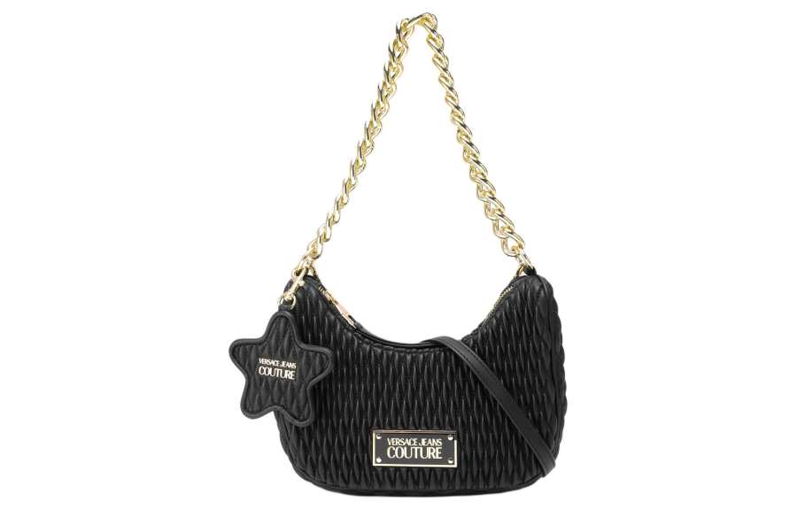VERSACE JEANS COUTURE Polyurethane Portable Crossbody Bag, Shoulder Bag Women's Black