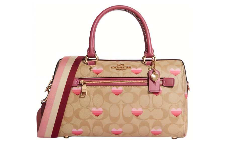 COACH Rowan Artificial Leather Shoulder Bag, Crossbody Bag, Handbag Medium Women's Brown