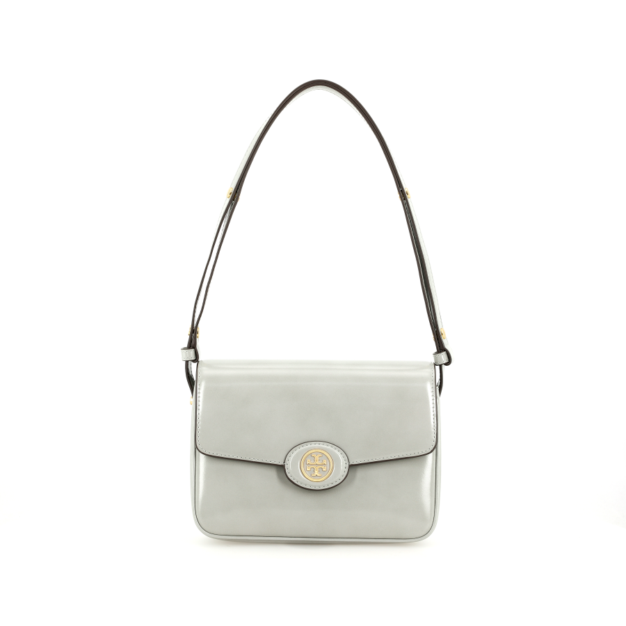 TORY BURCH TORY BURCH Robinson Spazzolato Shoulder Bag Light Granite