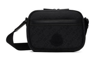 Moncler Two Way Zip Closure Polyester Shoulder Bag, Crossbody Bag Men's Black