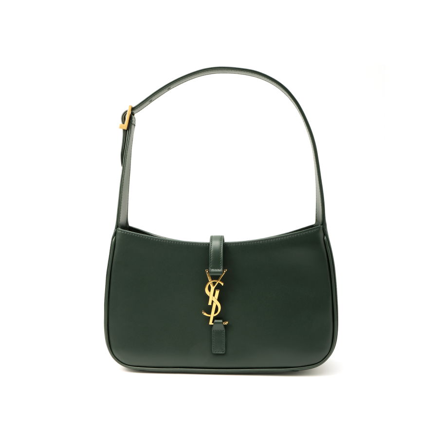 SAINT LAURENT LE5A7 Smooth Leather Hobo Bag, Shoulder Bag, Handbag Women's Dark Ink Green