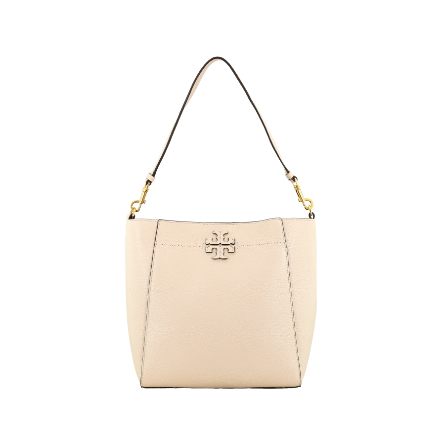 TORY BURCH McGraw Leather Bucket Bags Crossbody Bag, Shoulder Bag Women's Cream White