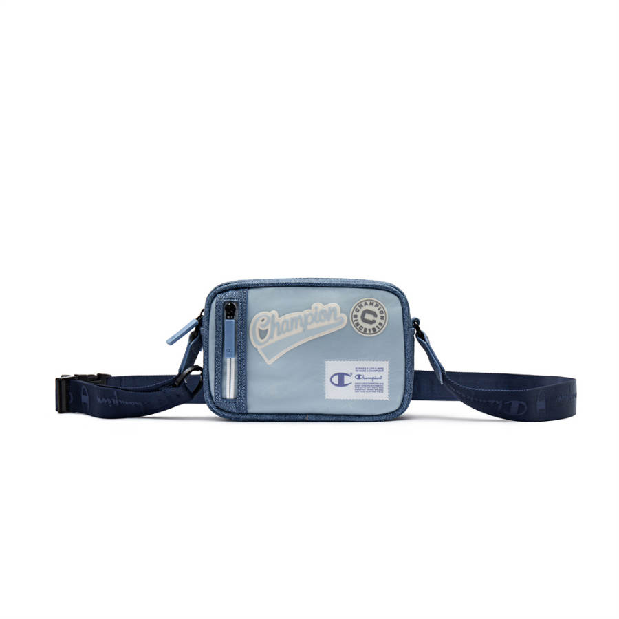 Champion Synthetic Leather Fanny Pack Regular Unisex Black/Dark Blue