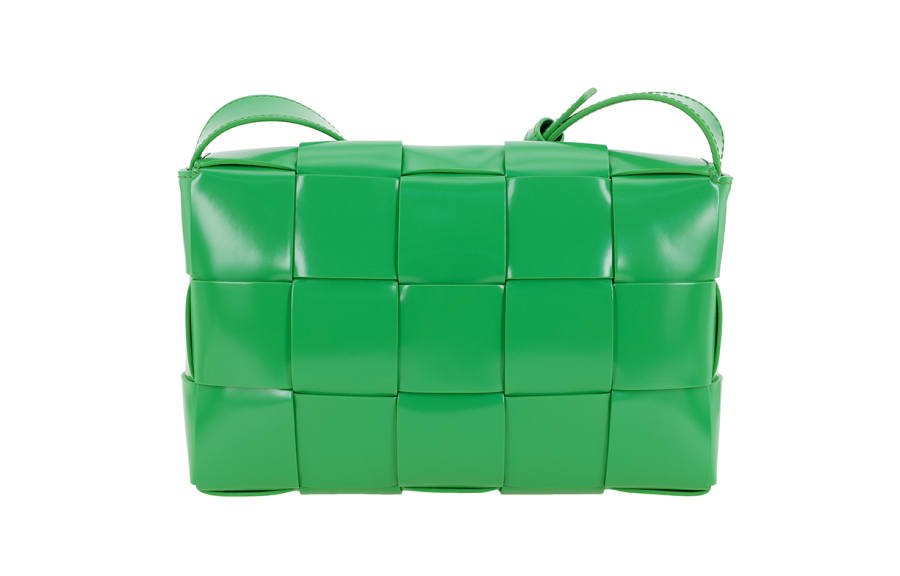Bottega Veneta CASSETTE Calfskin Tofu Bag, Handheld Crossbody Bag, Shoulder Bag Women's Parrot Green