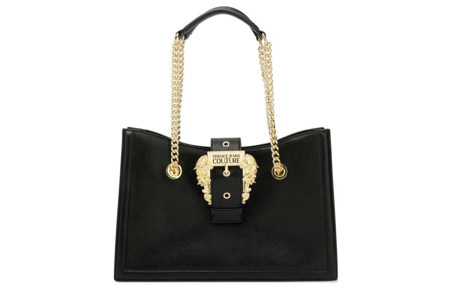 VERSACE JEANS COUTURE Synthetic Leather Handbag, Shoulder Bag Women's Black