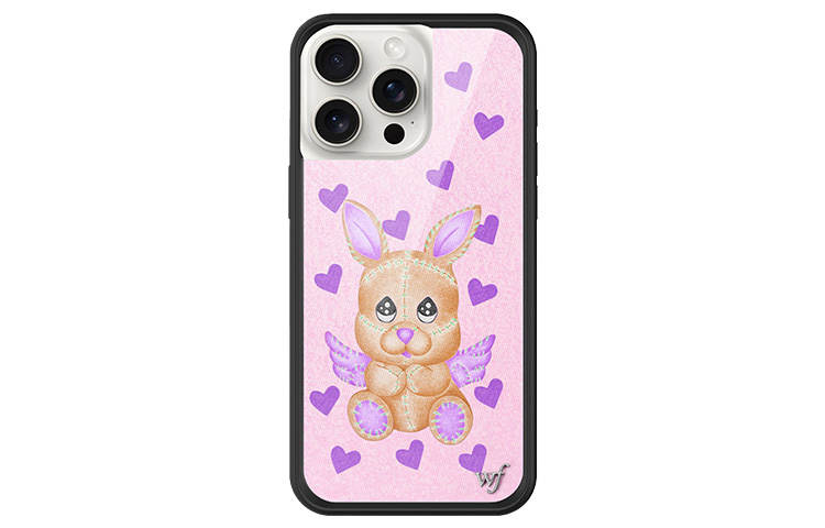 WILDFLOWER Silicone Material Heart Bunny Phone Cases Compatible With Apple IPhone 15/14/Pro/Mac Girlish