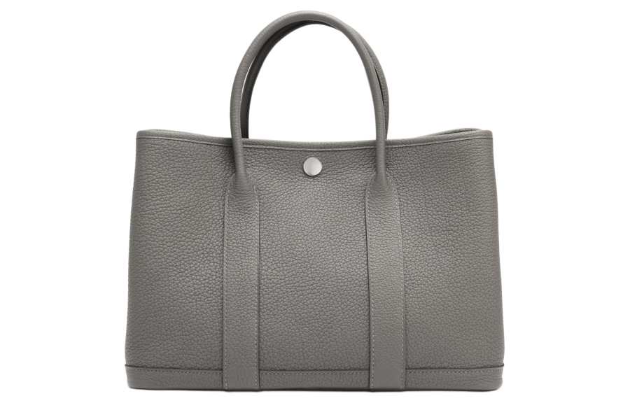 HERMES Garden Party Negonda Calfskin Handbag 30 Women's 0L Grismeyer Rain Cloud Gray