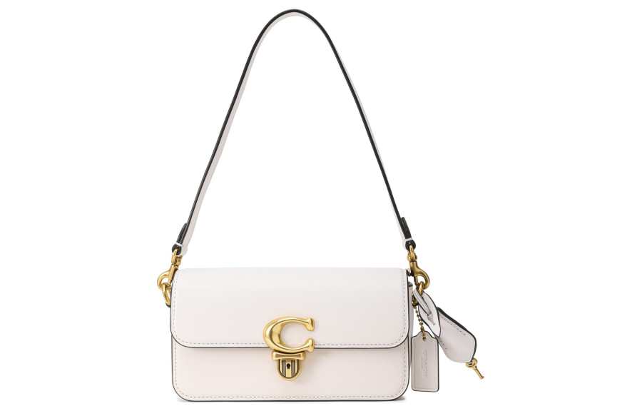 COACH Studio Cow Leather Portable Crossbody Bag, Shoulder Bag Small Women's White