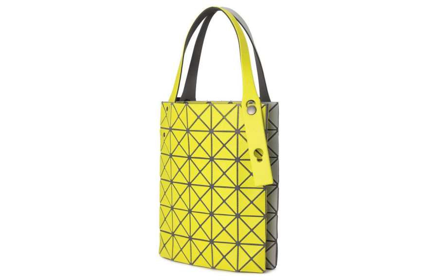 ISSEY MIYAKE Polyester Polyvinyl Chloride Resin Tote Bag, Shopping Bag, Handbag Women's Yellow Green & Gray