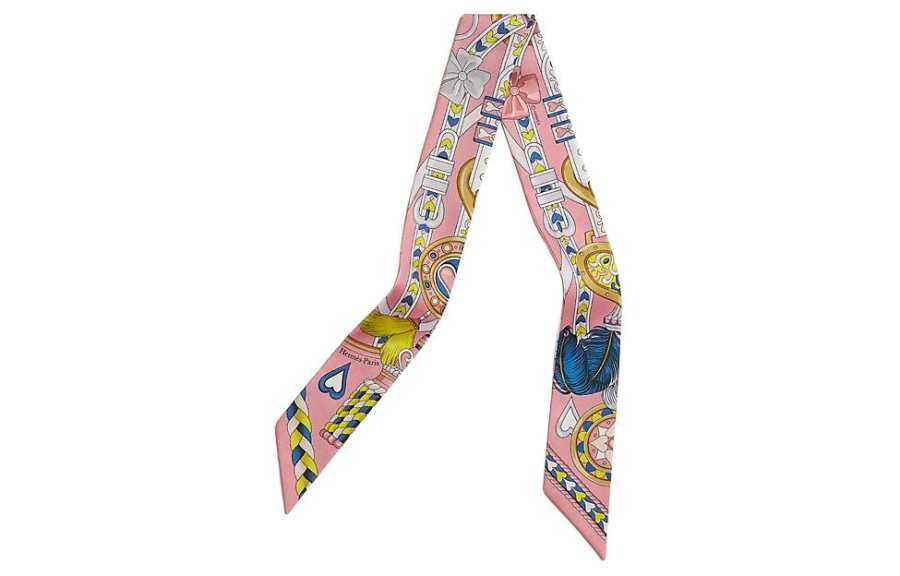 HERMES Sweet's Saddle Equipment Scarves Women's Pink