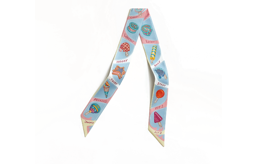 HERMES HERMES Fun Ice Cream Scarves Women's Blue