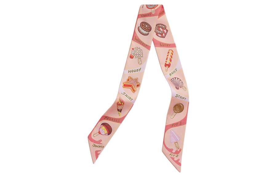 HERMES Hermès Pre Owned 2010 2025 Funny Ice Cream Silk Twilly Scarf Scarves