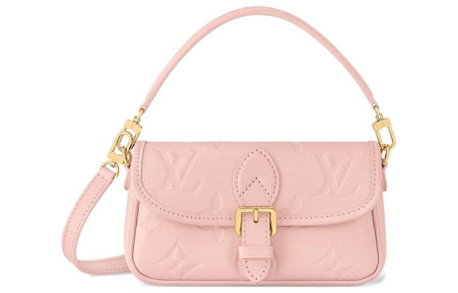 LOUIS VUITTON Leather Baguette Bag, Shoulder Bag, Crossbody Handbag, Shoulder Bag Women's Cherry Blossom Pink