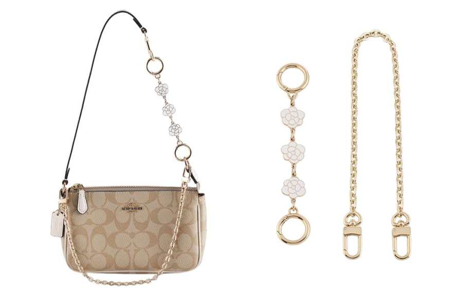 Luxury Care Artisan Workshop Metal Pochette Clutch Wrist Bag Modified Underarm Set Bag Accessory Bag Strap Women's Gold