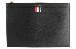 THOM BROWNE Logo Printed Zipped Clutch Bag