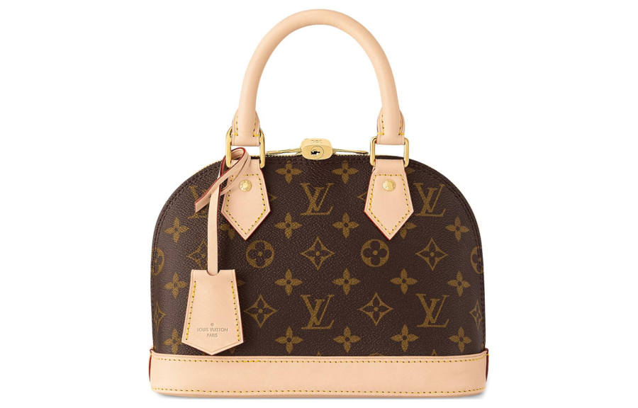 LOUIS VUITTON Alma BB Coated Canvas With Leather Trim Dome Bag, Shoulder Bag, Crossbody Bag, Handbag Small Women's