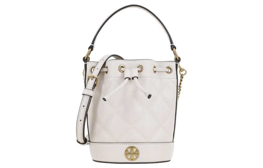 TORY BURCH TB Willa Leather Bucket Bag, Shoulder Bag, Crossbody Bag, Handbag Mini Women's White