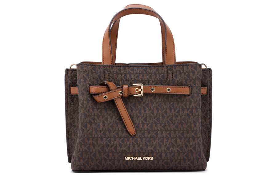 MICHAEL KORS Emilia Artificial Leather Handbag, Shoulder Bag, Crossbody Bag Small Women's Coffee