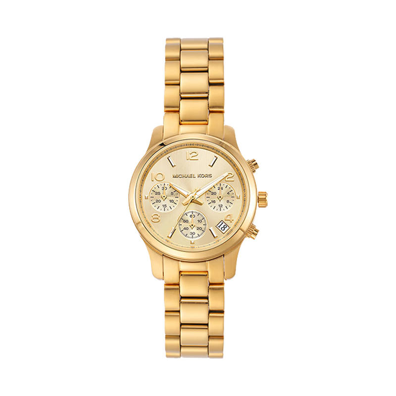 MICHAEL KORS Runway 18K Gold-Plated Stainless Steel Triple Wrap Watch
