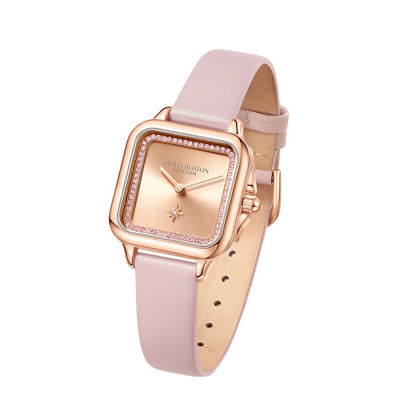 OLIVIA·BURTON Wrist Watches Quartz Movement Leather Strap Rose Gold Watch Dial Women's Watch