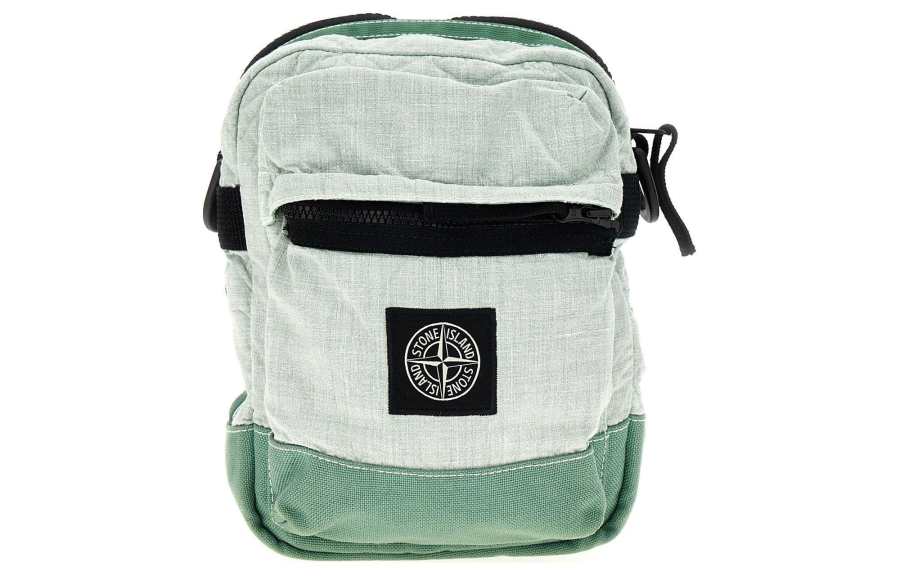 STONE ISLAND STONE ISLAND Linen Crossbody Bag, Shoulder Bag Men's Green