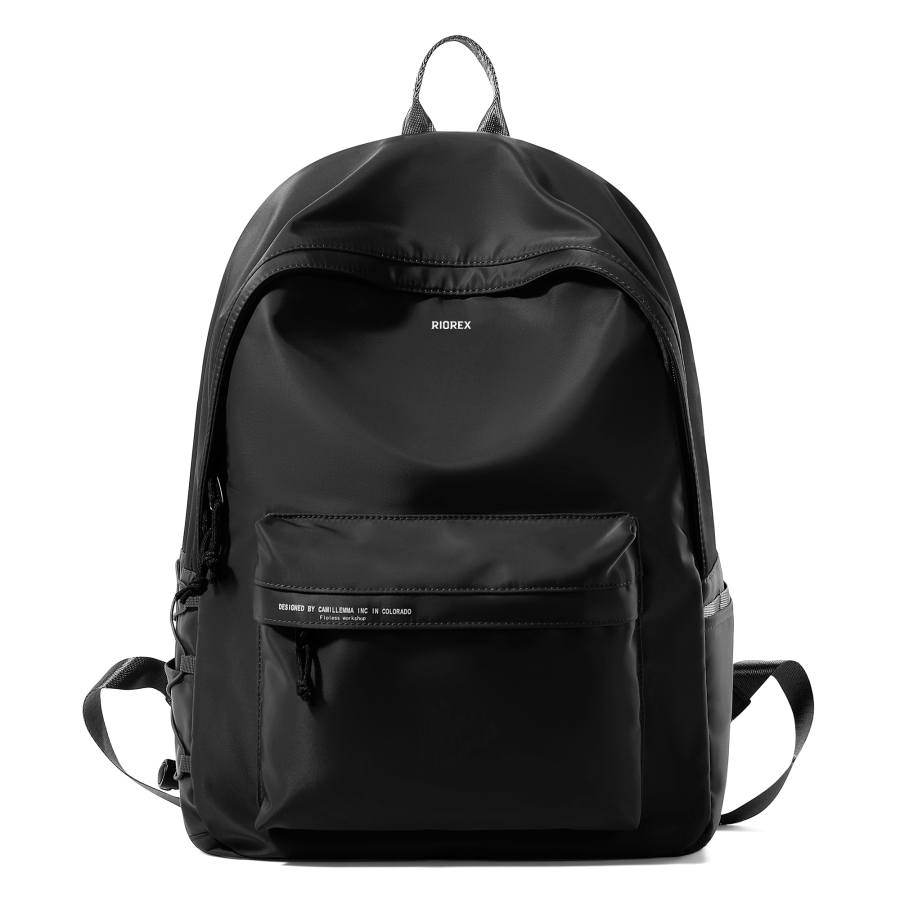 RIOREX RIOREX Nylon Fabric Backpack Large Unisex Black/White
