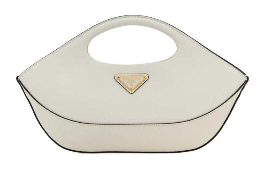 PRADA Leather Shoulder Bag, Crossbody Bag, Handbag Medium Women's White