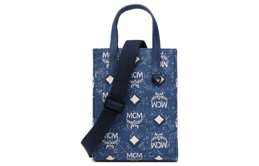 MCM Aren Jacquard With Leather Tote Bag, Shopping Bag, Shoulder Bag, Crossbody Bag, Handbag Women's