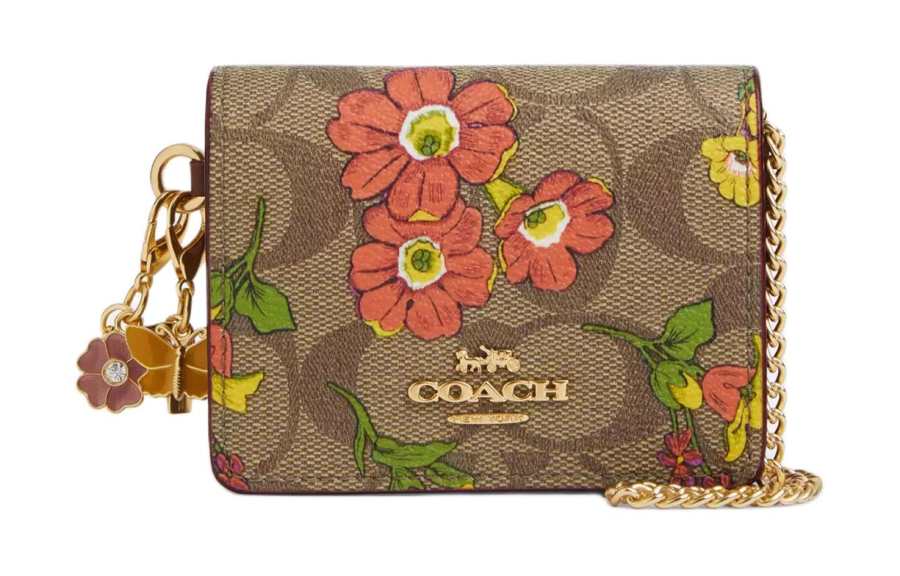 COACH Boxed Iconic Canvas Shoulder Bag, Crossbody Bag, Wallet Women's Gold & Khaki & Multicolor