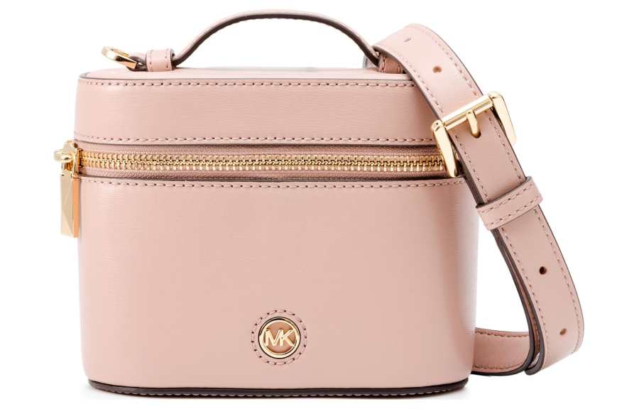 MICHAEL KORS Charm Artificial Leather Bucket Bag, Shoulder Bag, Crossbody Bag, Handbag Small Women's Light Cameo Brown