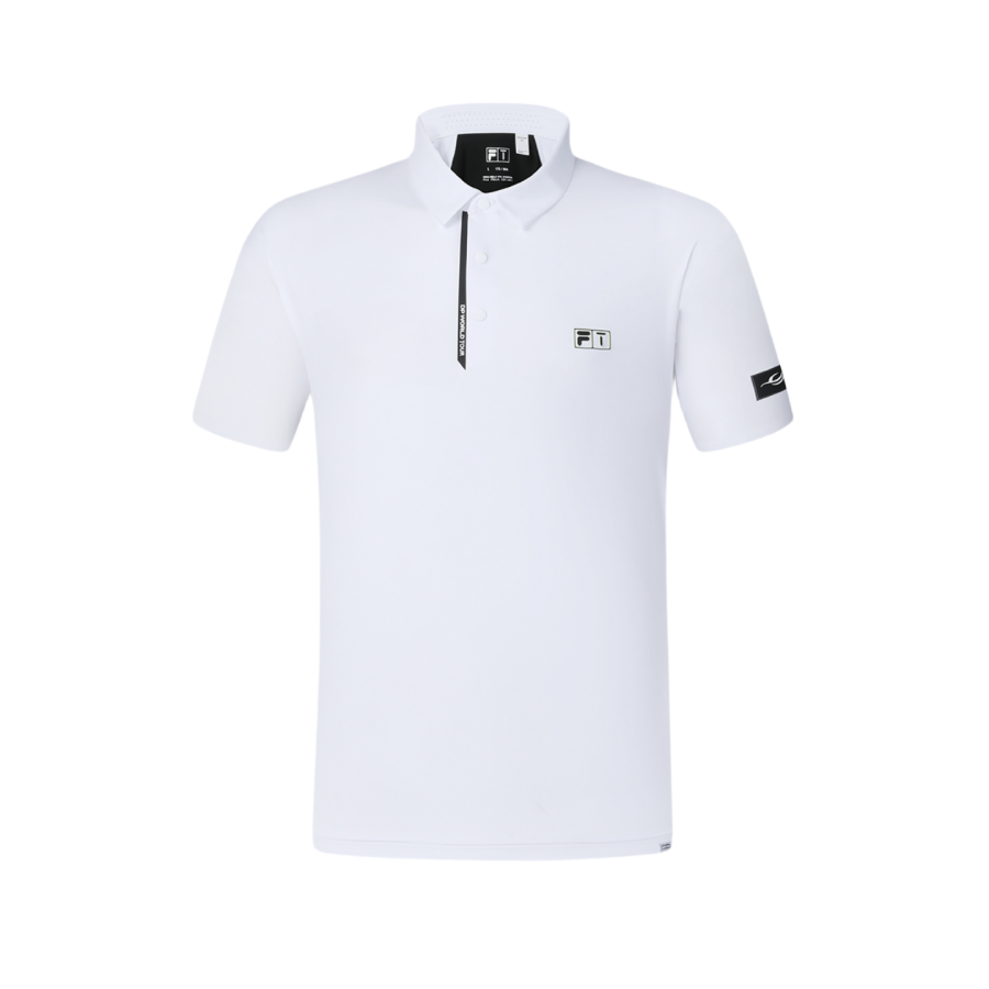 FILA Polo Shirts Men's Jade White Polo Collar Moderate Straight Fit