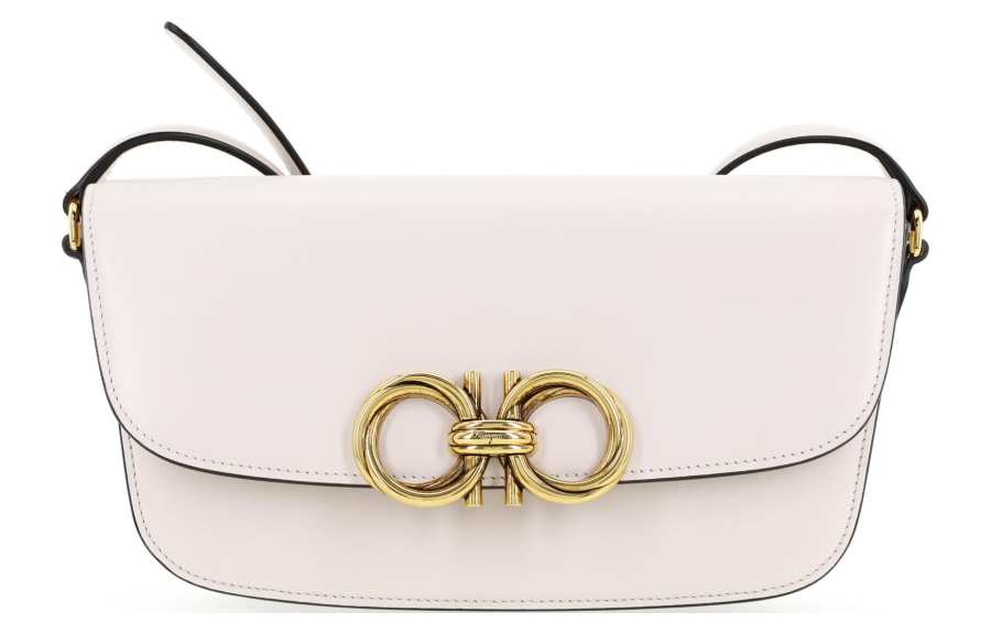 FERRAGAMO Leather Saddle Bag, Shoulder Bag, Crossbody Bag Women's Pink