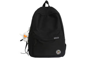 ADOONGA Nylon Backpack Unisex Black/White