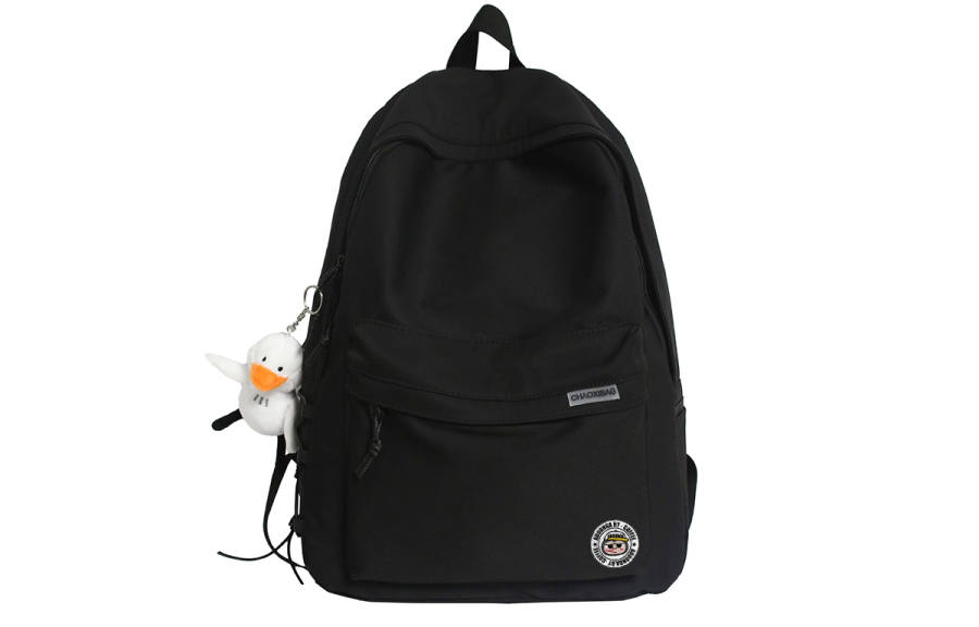 ADOONGA Nylon Backpack Unisex Black/White
