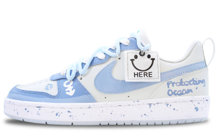Nike Nike Court Borough Low top Skateboard Shoes Unisex White Blue