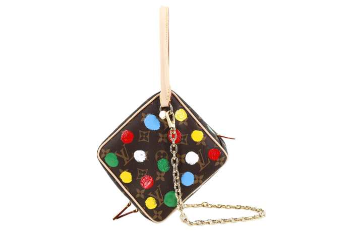 LOUIS VUITTON LOUIS VUITTON Yayoi Kusama Collaboration Square Cow Leather Dice Bag, Shoulder Bag, Crossbody Bag, Handbag Women's