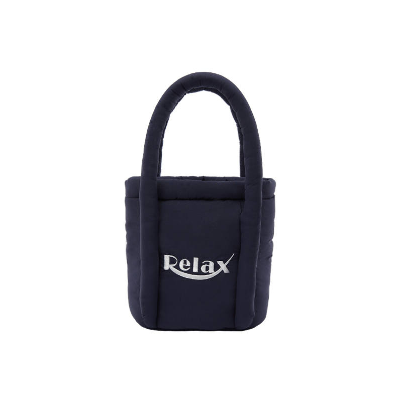 YISU Fabric Portable Crossbody Bucket Bag, Shoulder Bag Small Unisex Navy Blue/Matte Almond