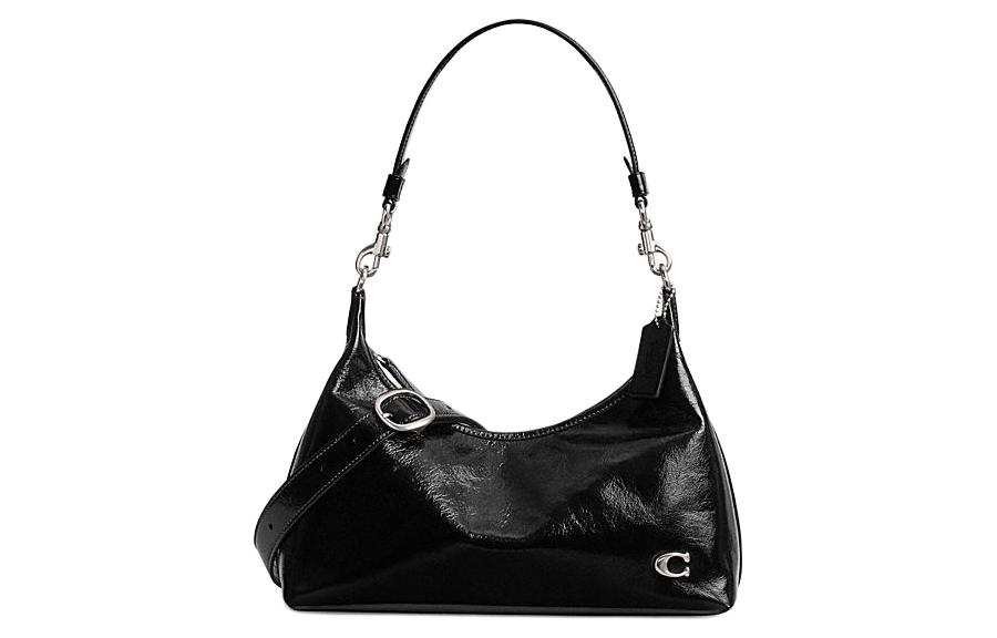 COACH Juliet Shiny Cow Leather Crossbody Bag, Shoulder Bag Large Women's Black