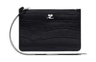 COURREGES Calfskin Clutch Women's Black