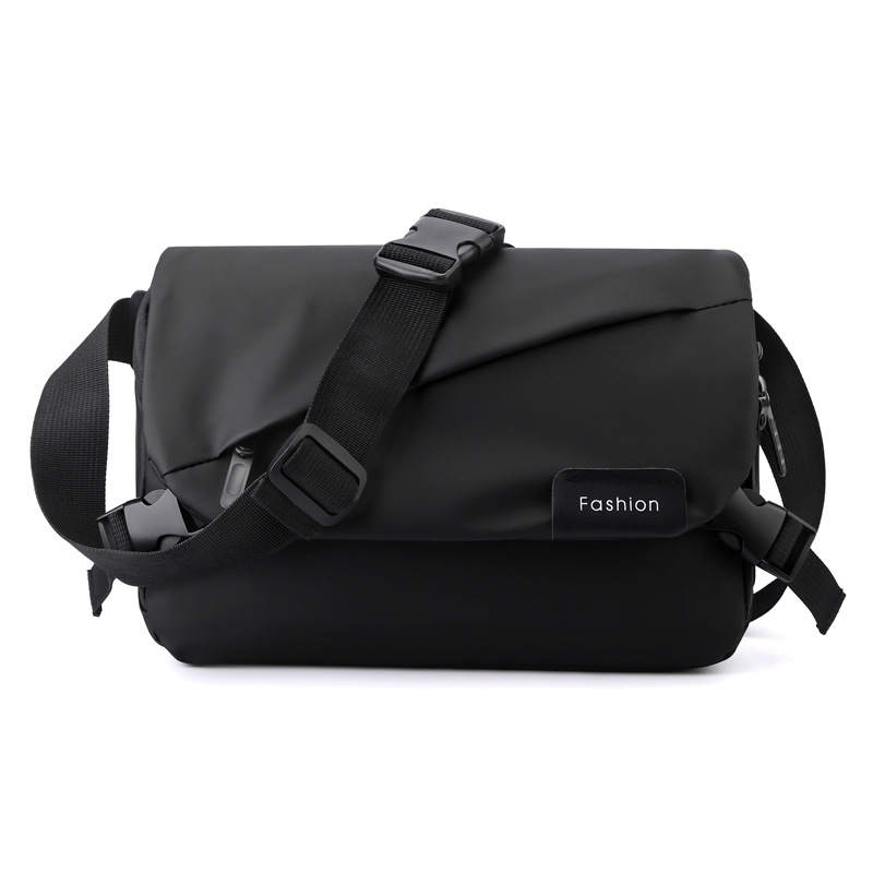 AINITU Nylon Fabric Shoulder Bag, Crossbody Bag Regular Men's Black