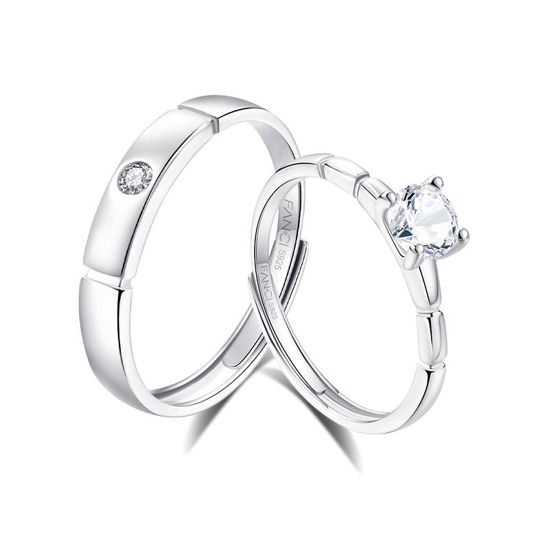 FANCI FANCI 925 Sterling Silver Ring Pair Unisex