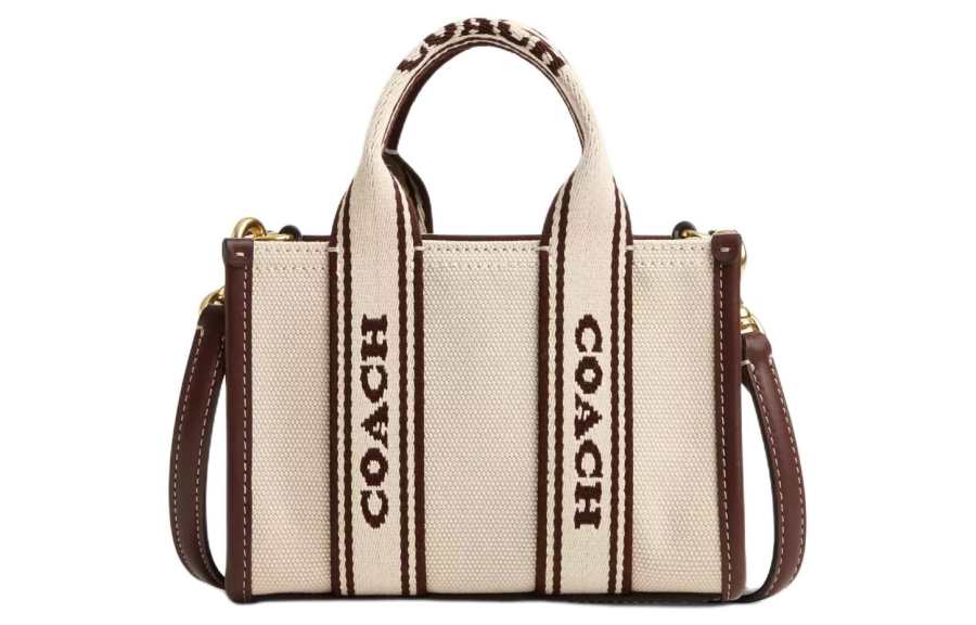 COACH Smith Canvas With Refined Calfskin Tote Bag, Shopping Bag, Shoulder Bag, Crossbody Bag, Handbag Mini Women's