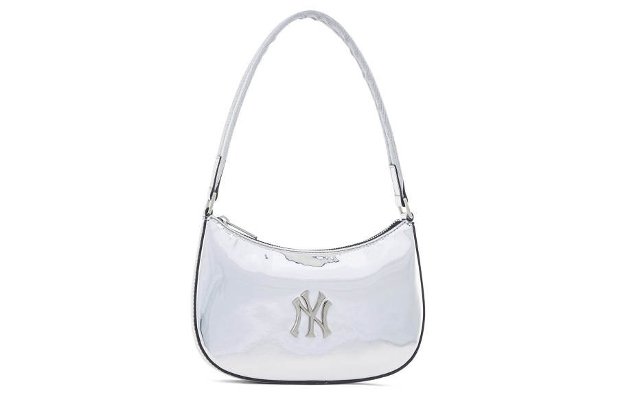 MLB MLB New York Yankees Artificial Leather Shoulder Bag Clutch Student Backpack Unisex Silver