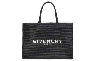Givenchy G Tote Raffia Tote Bag, Shopping Bag, Handbag Medium Women's Black
