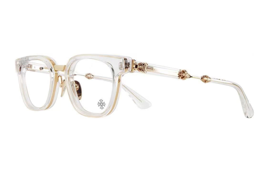 Chrome Hearts Chrome Hearts Irregular Shape Eyeglass Frames Unisex White