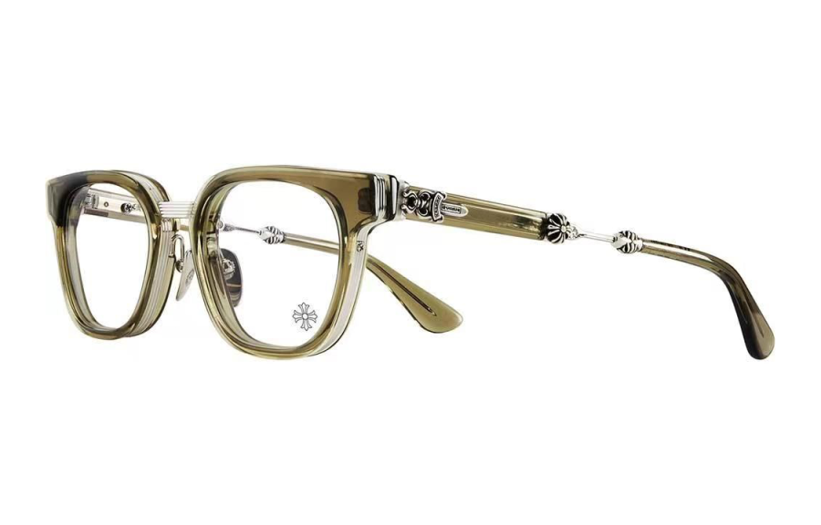 Chrome Hearts Chrome Hearts Irregular Shape Eyeglass Frames Unisex Army Green