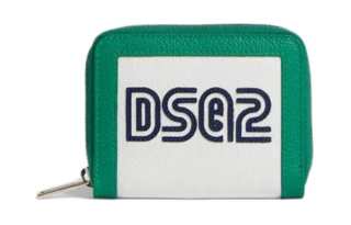 DSQUARED 2 Calfskin Wallet Men's Green & White