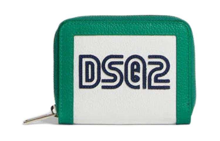 DSQUARED 2 Calfskin Wallet Men's Green & White
