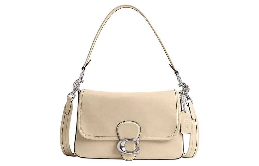 COACH Soft Tabby Cow Leather Portable Crossbody Bag, Shoulder Bag Medium Women's Ivory